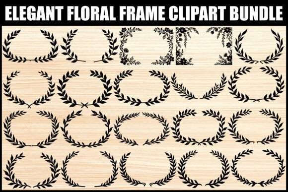 Elegant Floral Frame Clipart Bundle
